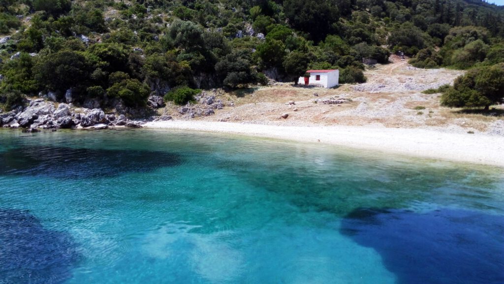 Secluded beach between Agia Efimia and Fiskardo on Kefalonia